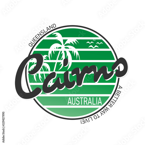 Murais de parede Abstract cairns Australia stamp or sign, vector illustration