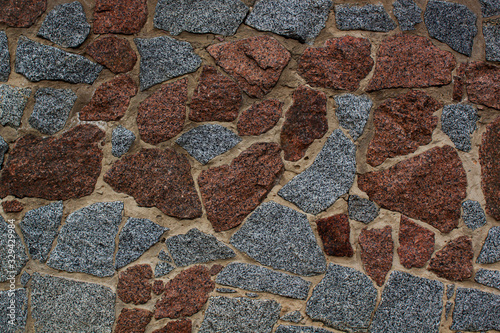 Texture of colored stone pebble wall for background. Set of two