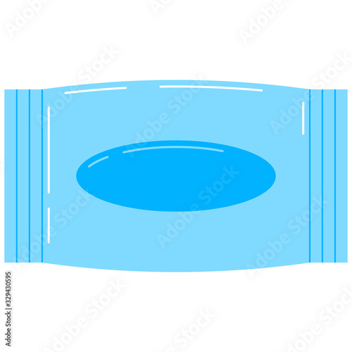 Wet wipes plastic package vector icon isolated on white background.