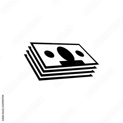 Money Stack, Dollars Banknotes, Cash Flat Vector Icon