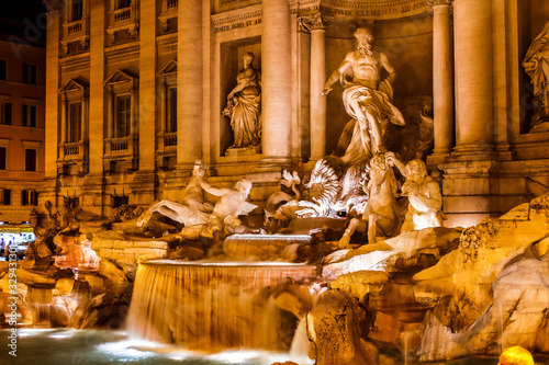 The beautiful Fontana di Trevi in the city of Rome. Italy