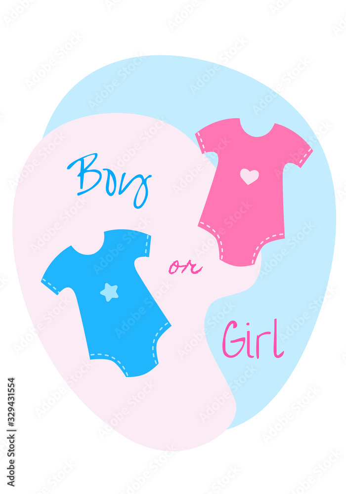 Gender reveal party. It's a boy or girl. Happy pregnancy Stock