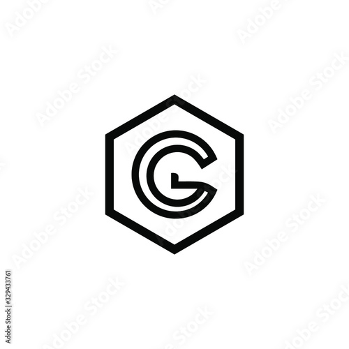 G, GG letter logo icon template