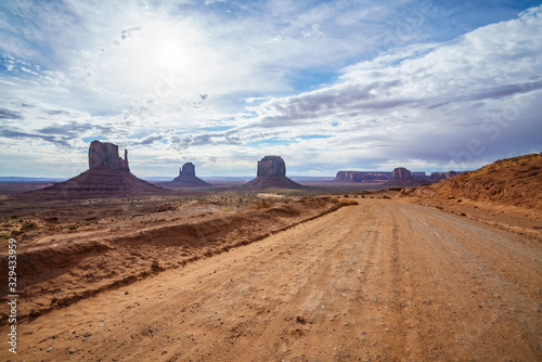 the scenic drive in the monument valley, usa