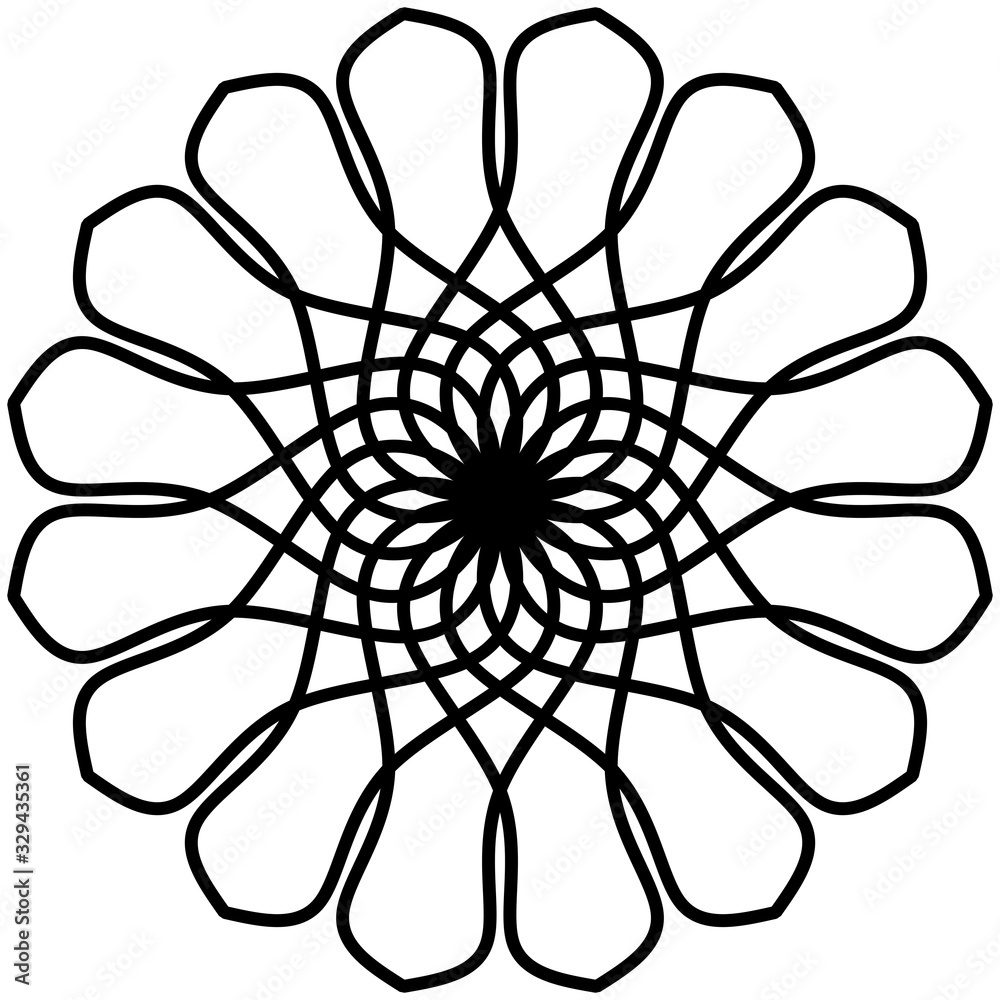 Abstract mandala on white background. Greeting Card, Invitation, Tattoo. Anti-Stress Therapy Pattern.