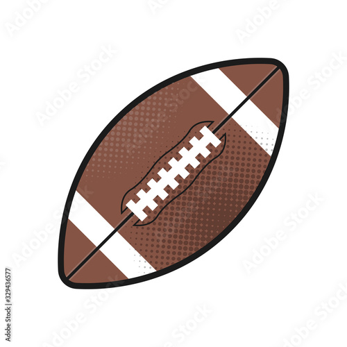 Rugby ball isolated vector icon. Athletic equipment, healthy lifestyle, fitness activity vector illustration.