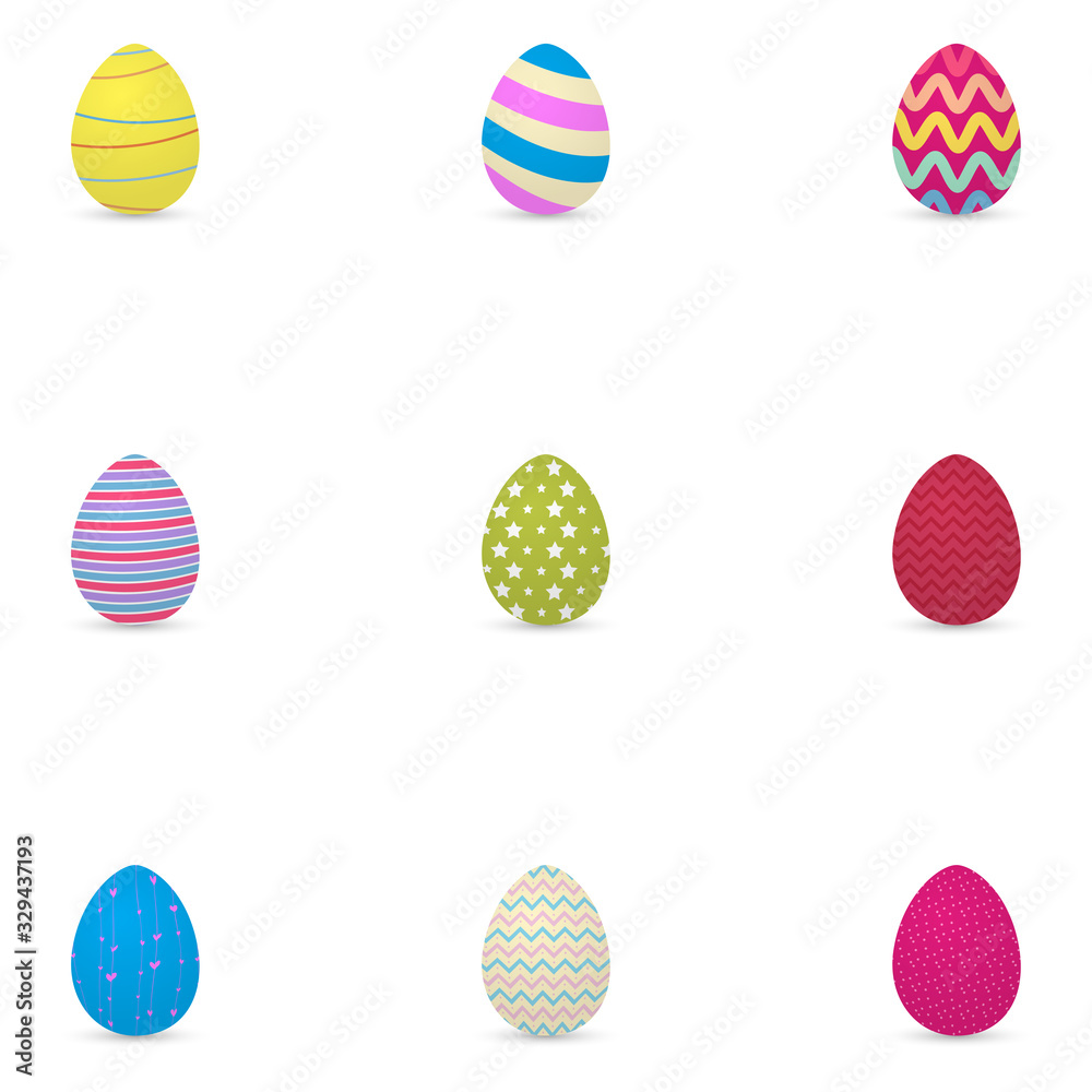 Fototapeta premium Set of decorated easter eggs