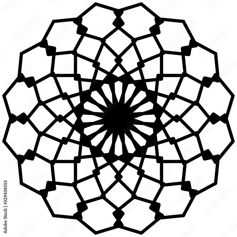 Obraz premium Abstract mandala on white background. Greeting Card, Invitation, Tattoo. Anti-Stress Therapy Pattern.