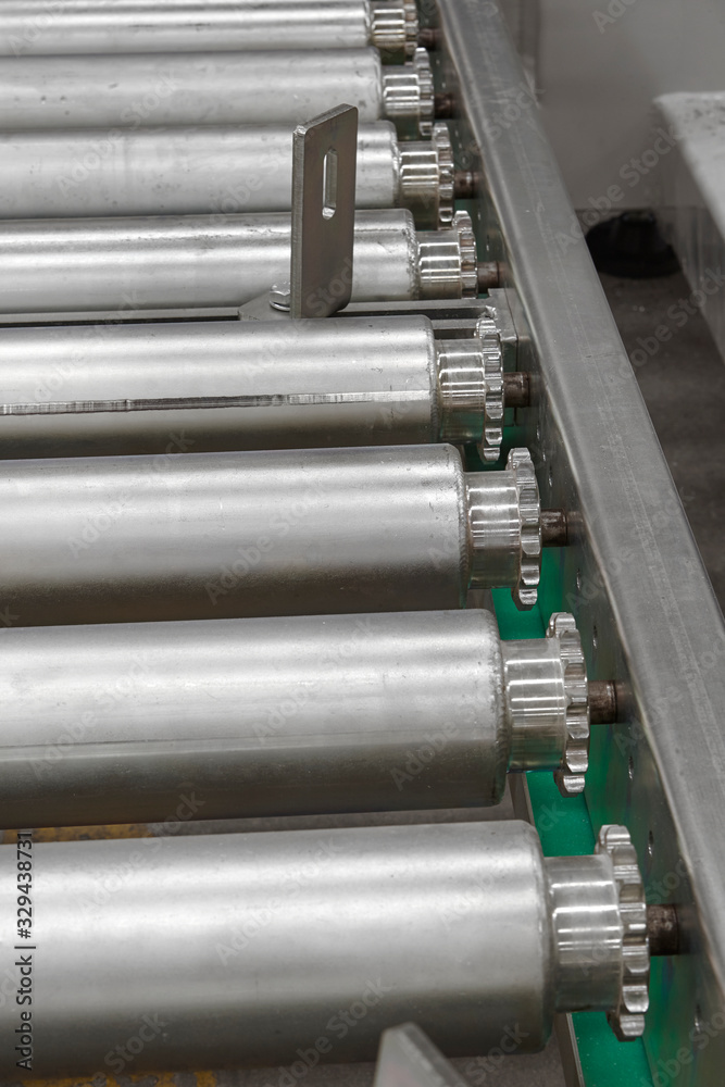 Close up Factory Conveyor Belt Close up Factory Conveyor Belt