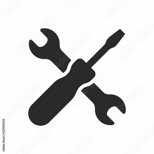 Fotografia Spanner and screwdriver, tools icon