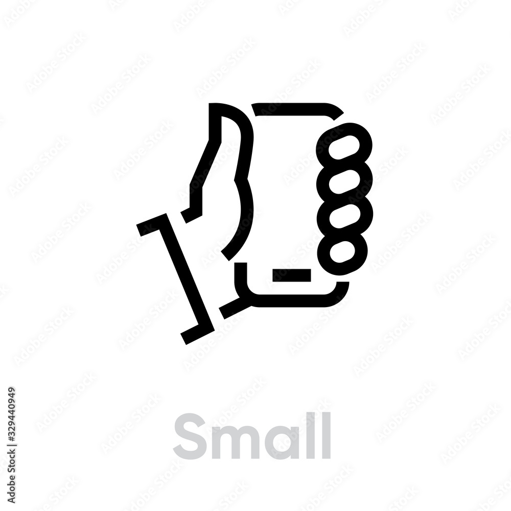 Small phone specs tech vector editable line icon. Simple pictogram isolated on white background. Small phone specs tech vector editable line icon. Simple pictogram isolated on white background.