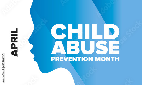 Child Abuse Prevention Month. Celebrate annual in April in United States. Stop child violence. Children protection and safety month. Unity for children. Poster, banner, background. Vector illustration