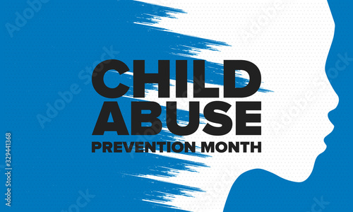 Child Abuse Prevention Month. Celebrate annual in April in United States. Stop child violence. Children protection and safety month. Unity for children. Poster, banner, background. Vector illustration