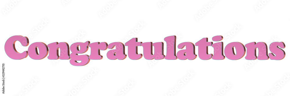 3D Rendering Congratulations Word Isolated on White Background 3D Rendering Congratulations Word Isolated on White Background