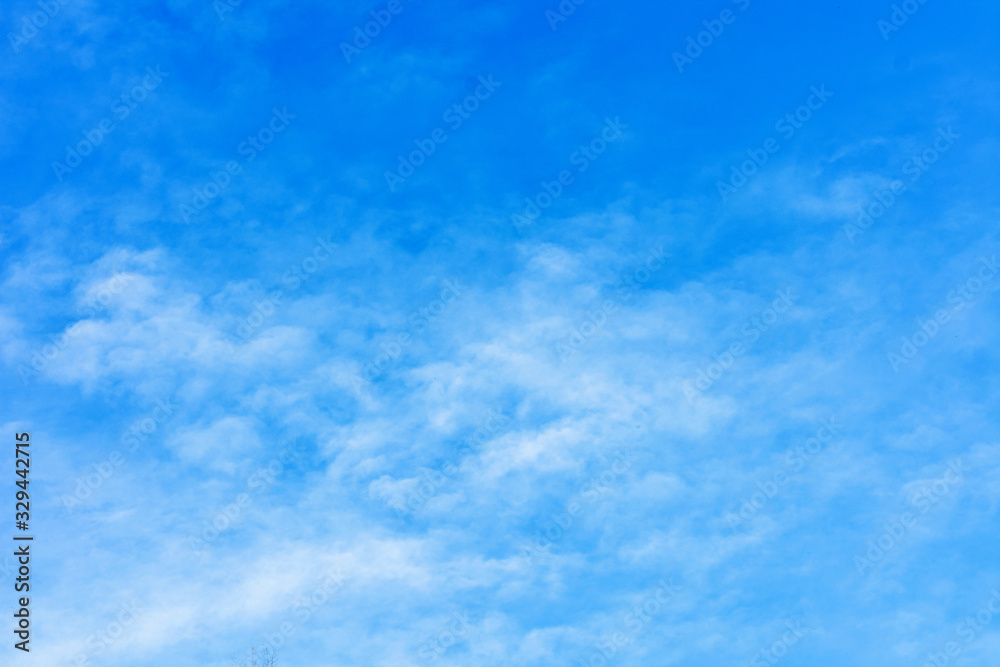 Blue sky with clouds, background, copy space
