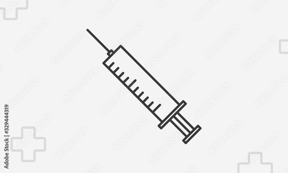 Injection icon, outline shot symbol, thin line vector illustration Injection icon, outline shot symbol, thin line vector illustration