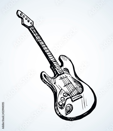 Electric guitar. Vector drawing icon