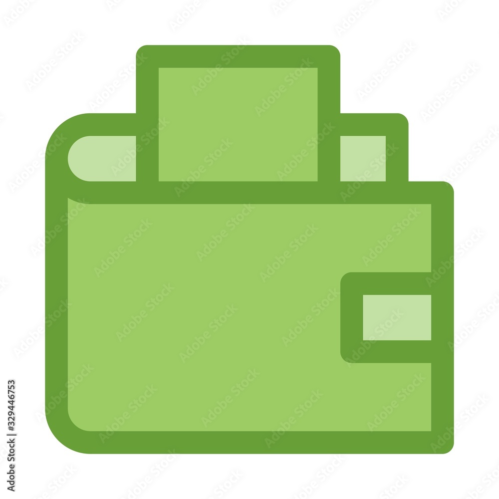 Wallet with cash icon in flat style. Money, payment sign.