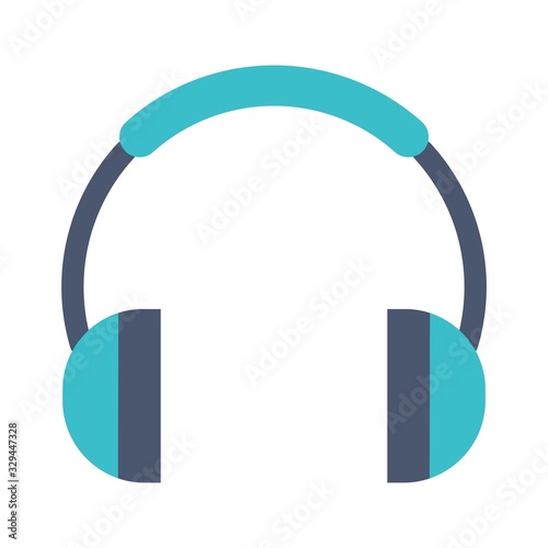 Headphone icon in flat style. Stereo headset sign. Music, multimedia illustration for perfect web and mobile illustrations. Media on, unmute sign.