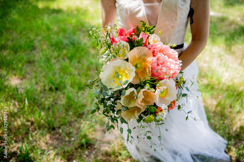 bride with wedding bouquet