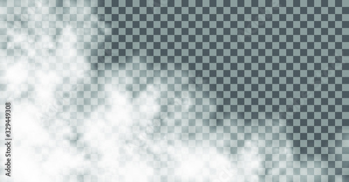 Dust cloud with particles with dirt,cigarette smoke, smog, soil and sand  particles. Realistic vector isolated on transparent background.