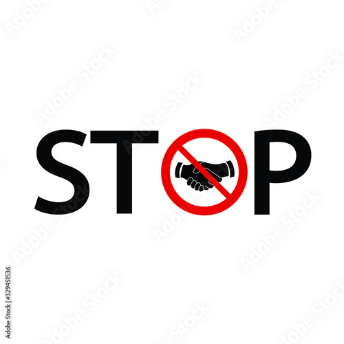 No handshake vector. Not allow handshake sign. The red circle prohibiting sing