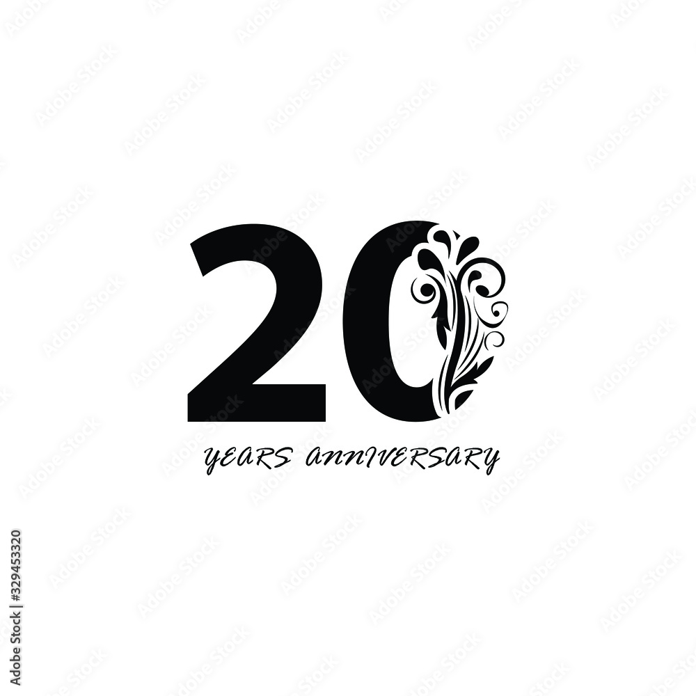 20 years anniversary vector, style for celebration, logo template 20 years anniversary vector, style for celebration, logo template
