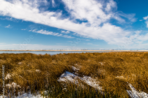 Cloud formations over a field. Vulcan County  Alberta  Canada