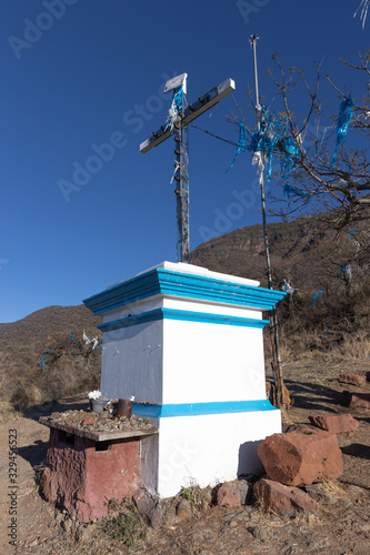 Shrine in the mountains above San Juan Cosala, Jalisco, Mexico. photo