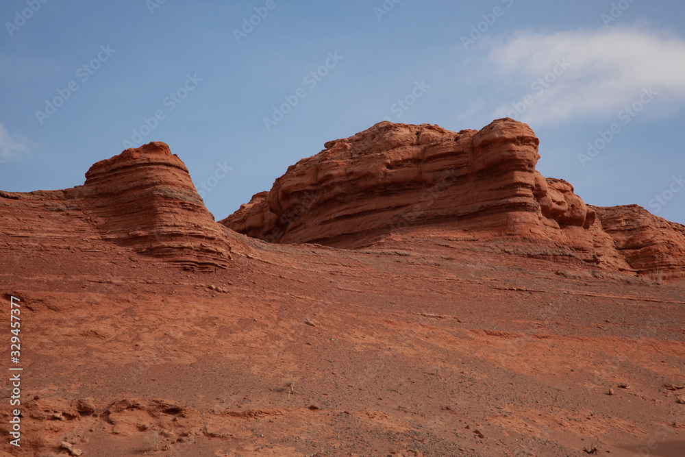 Red cliffs of Khermen Tsav canyon