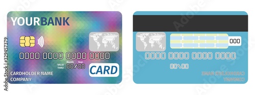 credit card banking bright flat style. print new