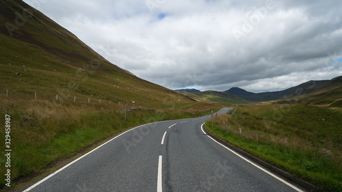 A road through the Scottish Highlands