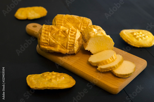 Fototapeta Naklejka Na Ścianę i Meble -  Oscypek, oscypki, traditional Polish smoked cheese from Podhale