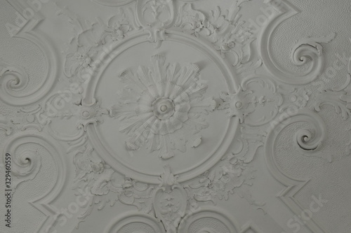 stucco work on the vault of the ceiling