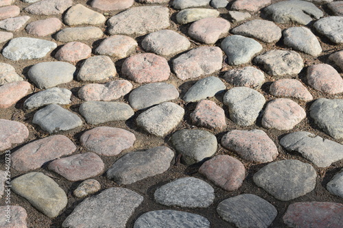 road surface stones on the pavement