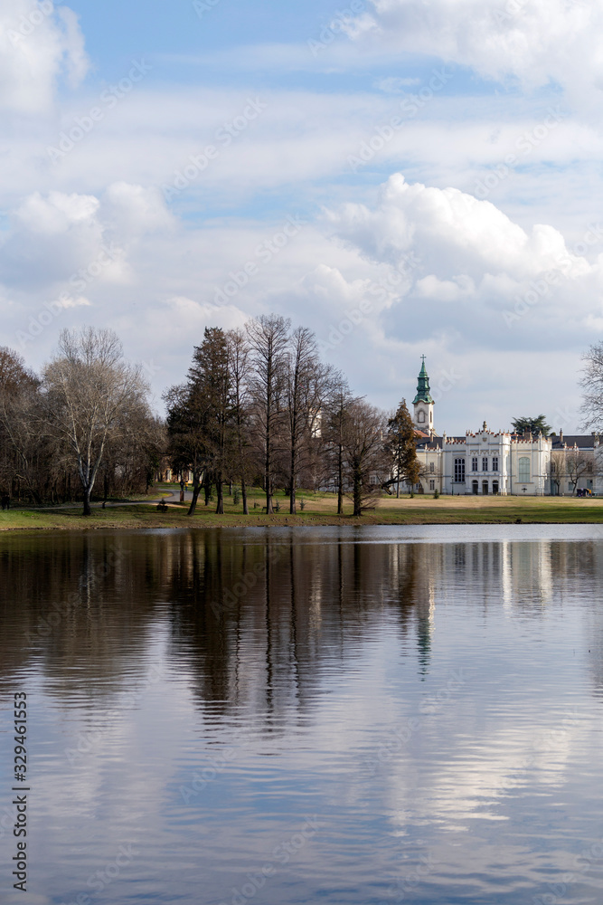 The famous Brunszvik Palace in Martonvasar, Hungary on a sunny spring day. The famous Brunszvik Palace in Martonvasar, Hungary on a sunny spring day.