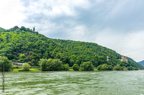 Germany, Rhine Romantic Cruise, a small boat in a body of water