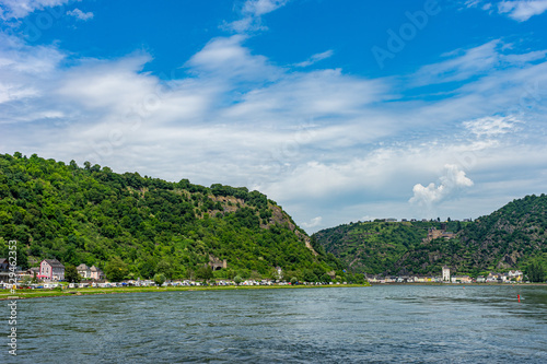 Germany, Rhine Romantic Cruise, a small boat in a large body of water