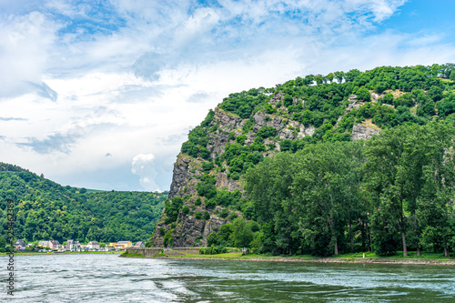 Germany, Rhine Romantic Cruise, a large body of water surrounded by trees