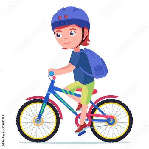 Boy riding a bike