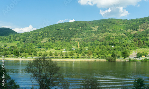 Germany, Hiking Frankfurt Outskirts, a body of water with a mountain in the background