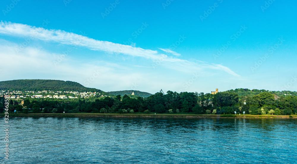 Fototapeta premium Germany, Hiking Frankfurt Outskirts, a large body of water