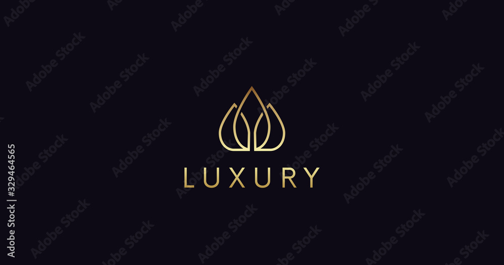 Simple Luxury logo sign vector design. Elegant crown logotype icon.