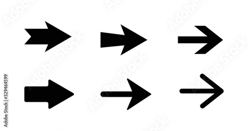 Isolated black vector arrows collection. Set of cursors. Arrow icon.