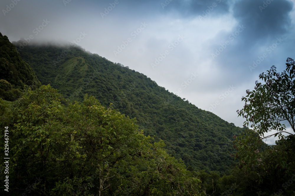 view of mountains with clouds