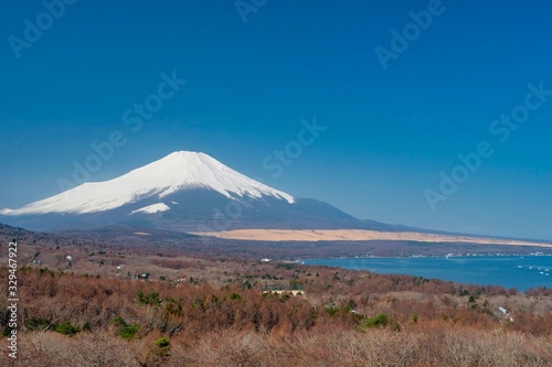 View of Mount Fuji from Yamanakako panoramic viewing platform