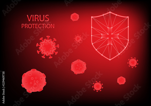 Concept Virus Protection with armor, Respiratory Syndrome.