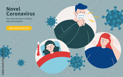 COVID-19 symptoms illustration