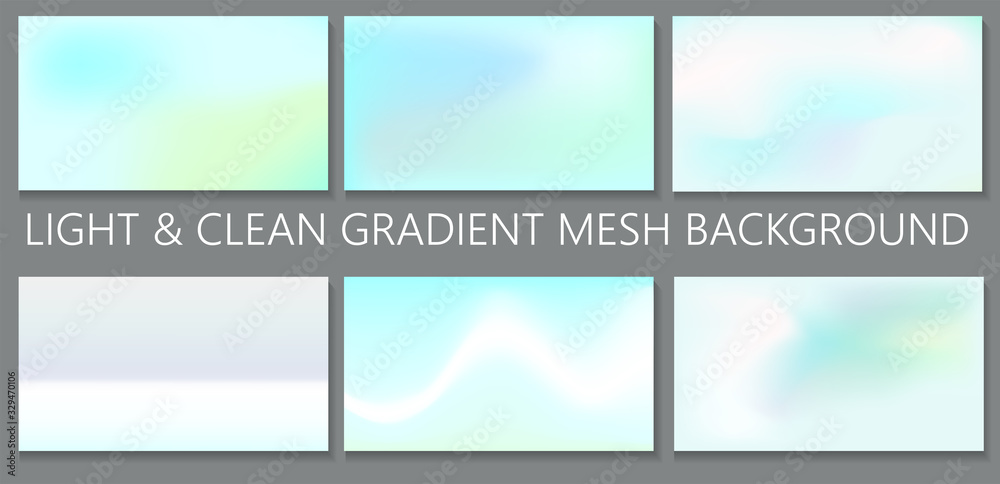 6 light and clean gradient mesh background