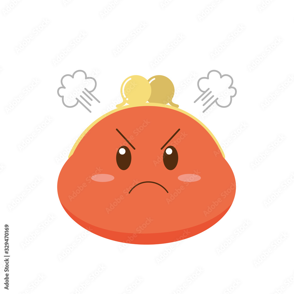 Fototapeta premium 怒る がま口財布 キャラクター